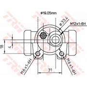 Слика 2 $на Сопирачко цилиндарче на тркалото TRW BWD129