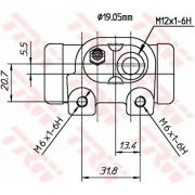 Слика 3 $на Сопирачко цилиндарче на тркалото TRW BWD307T