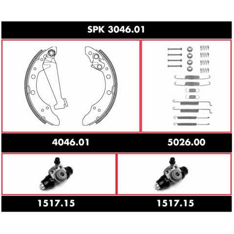 Слика на спирачен комплект, барабанни спирачки REMSA Super Precision Kit SPK 3046.01 за VW Jetta 3 (1H2) 1.4 - 60 коњи бензин