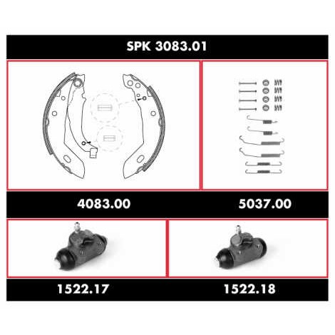 Слика на Спирачен комплект, барабанни спирачки REMSA Super Precision Kit SPK 3083.01