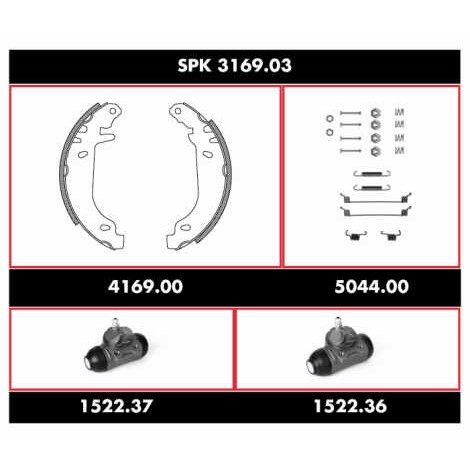 Слика на Спирачен комплект, барабанни спирачки REMSA Super Precision Kit SPK 3169.03