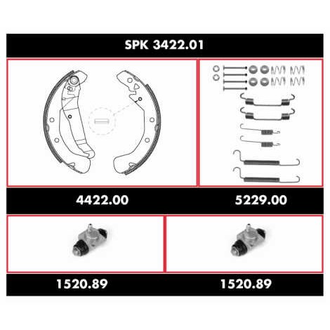 Слика на спирачен комплект, барабанни спирачки ROADHOUSE Super Precision Kit SPK 3422.01 за Opel Astra H Hatchback 1.8 - 125 коњи бензин