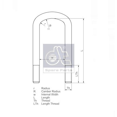 Слика на спона за пружина DT Spare Parts 2.62556 за камион Volvo F 12/320 - 320 коњи дизел