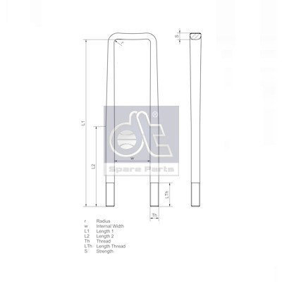 Слика на спона за пружина DT Spare Parts 2.62561 за камион Renault C Series 430T, 430TK - 430 коњи дизел