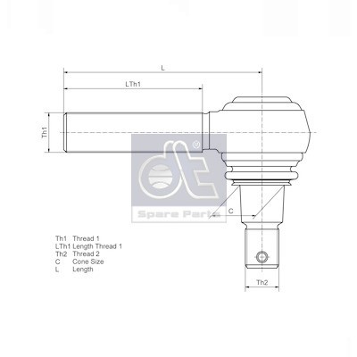 Слика на Спона кратка DT Spare Parts 1.19010 за камион DAF 95 XF FAS 95 XF 530 - 530 коњи дизел