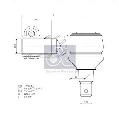 Слика на Спона кратка DT Spare Parts 1.19146 за камион Scania 4 Series 114 C/380 - 379 коњи дизел