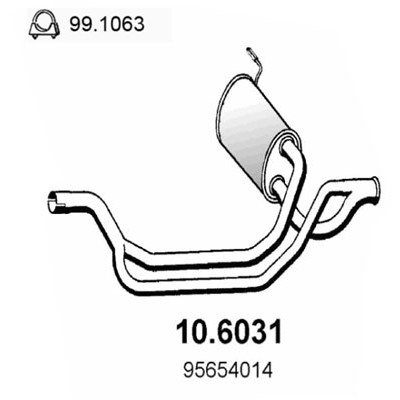 Слика на среден издувен лонец ASSO 10.6031 за Citroen XM Estate Y3 3.0 V6 - 167 коњи бензин