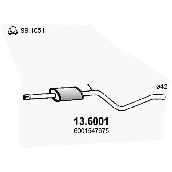 Слика на Среден издувен лонец ASSO 13.6001