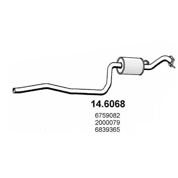 Слика на среден издувен лонец ASSO 14.6068 за Ford Fiesta 3 (gfj) 1.8 16V - 105 коњи бензин