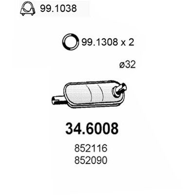 Слика на Среден издувен лонец ASSO 34.6008