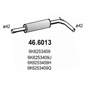 Слика на среден издувен лонец ASSO 46.6013 за Ford Fiesta 4 (ja,jb) 1.1 - 50 коњи бензин