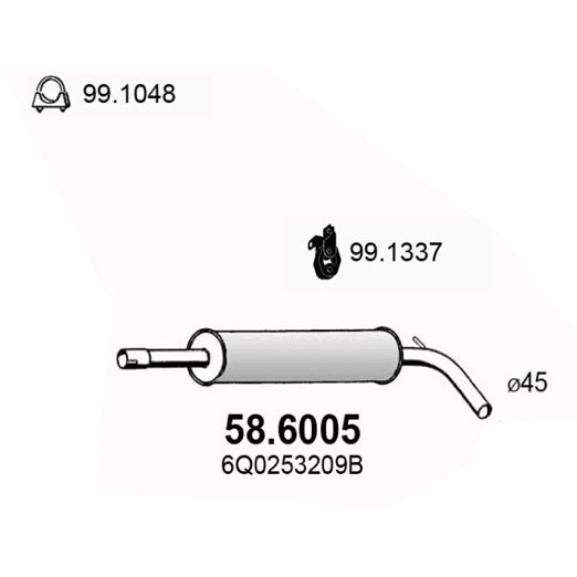 Слика на Среден издувен лонец ASSO 58.6005