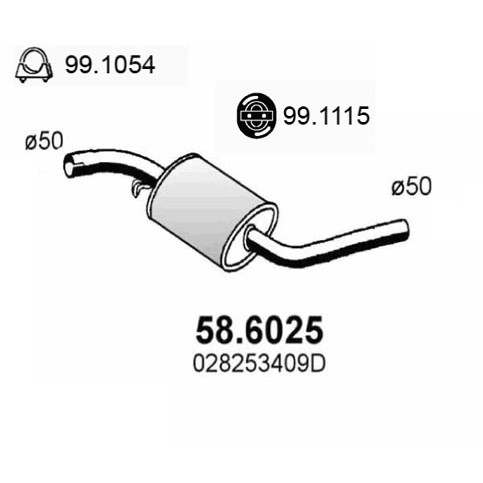 Слика на Среден издувен лонец ASSO 58.6025