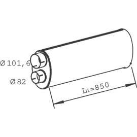 Слика на среден издувен лонец DINEX 47308 за камион MAN L2000 8.163 LC,8.163 LLC, LRC, LLRC, L-LF - 141 коњи дизел