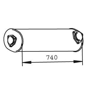 Слика на среден издувен лонец DINEX 74331 за VW LT 28-50 Bus (281-363) 2.4 TD - 92 коњи дизел