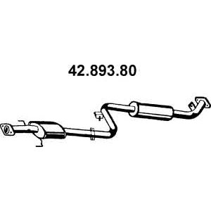 Слика на среден издувен лонец EBERSPACHER 42.893.80 за Hyundai Sonata 3 (Y-3) 2.0 i - 105 коњи бензин