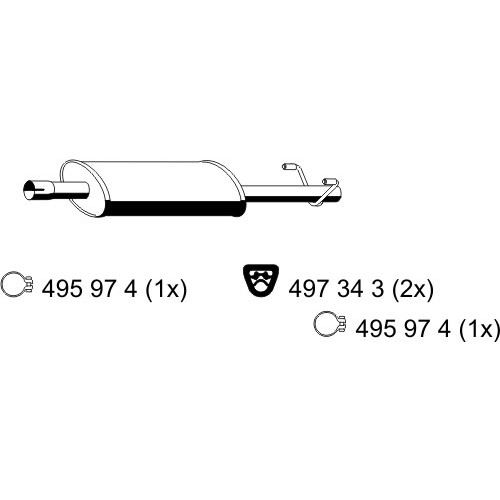 Слика на среден издувен лонец ERNST 186063 за VW LT 28-46 2 Box (2DX0AE) 2.5 TDI - 90 коњи дизел