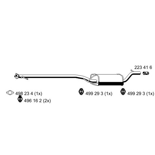 Слика на среден издувен лонец ERNST 341073 за Ford Focus (daw,dbw) 1.8 TDCi - 115 коњи дизел