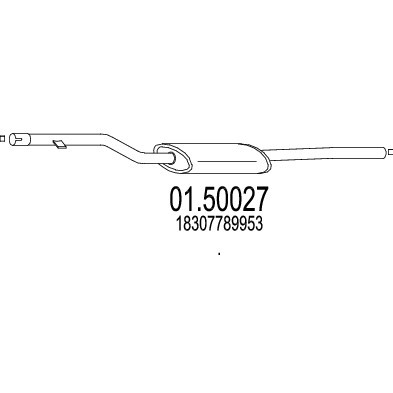 Слика на среден издувен лонец MTS 01.50027 за BMW 5 Sedan E60 525 d - 177 коњи дизел