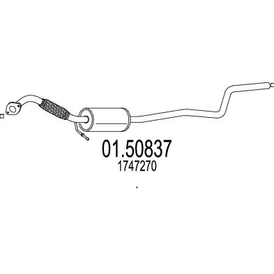 Слика на среден издувен лонец MTS 01.50837 за Ford Fiesta 6 1.6 Ti - 120 коњи бензин