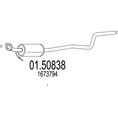 Слика на среден издувен лонец MTS 01.50838 за Ford Fiesta 6 1.6 Ti - 120 коњи бензин