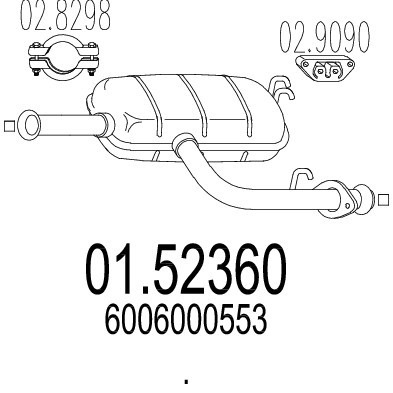 Слика на среден издувен лонец MTS 01.52360 за Renault Master Van (T) 2.4 D - 72 коњи дизел