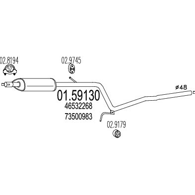 Слика на Среден издувен лонец MTS 01.59130