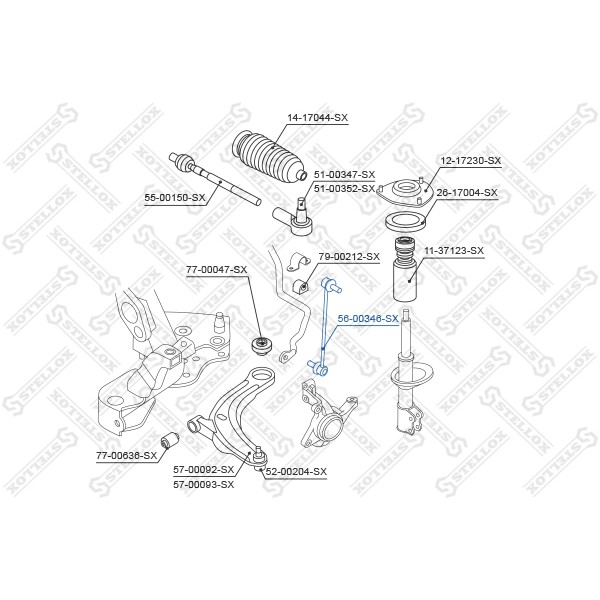 Слика на стабилизатор STELLOX 56-00346-SX за Mitsubishi Outlander (CW) Mivec (CW5W) - 170 коњи бензин