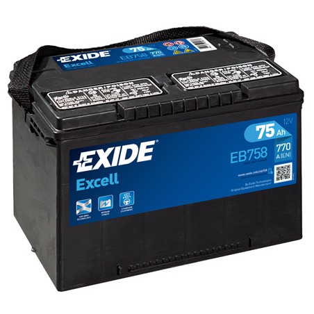 Слика на стартен акумулатор EXIDE EXCELL ** _EB758 за CADILLAC ALLANTE Cabrio 4.5 - 204 коњи бензин