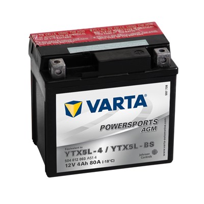 Слика на стартен акумулатор VARTA POWERSPORTS AGM 504012003A514 за мотор Yamaha RD 350 LC YPVS (1WX) - 27 коњи горична смес