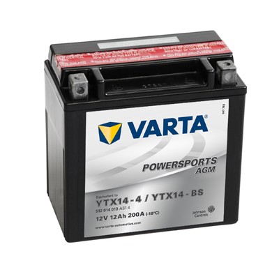 Слика на стартен акумулатор VARTA POWERSPORTS AGM 512014010A514 за мотор Yamaha XJR 1200 SP (4PU) - 98 коњи бензин