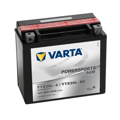 Слика на стартен акумулатор VARTA POWERSPORTS AGM 518901026A514 за мотор Yamaha XV 1600 Wild Star Silverado (VP08) - 63 коњи бензин