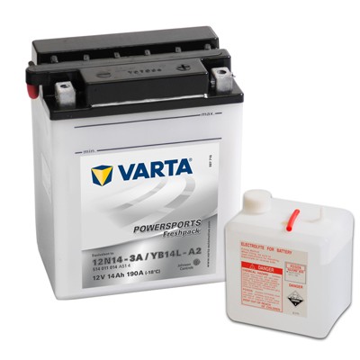 Слика на стартен акумулатор VARTA POWERSPORTS Freshpack 514011014A514 за мотор Yamaha XS 500 (1H2) - 49 коњи бензин