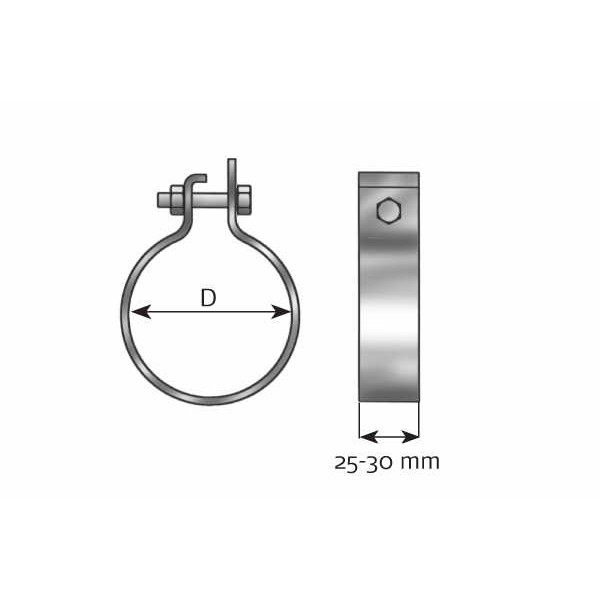 Слика на Стега за издувен систем DINEX 99704 за камион MAN M 2000 M 12.224 MC, MLC, MLLC, MLRC, MRC, MLLRC - 220 коњи дизел