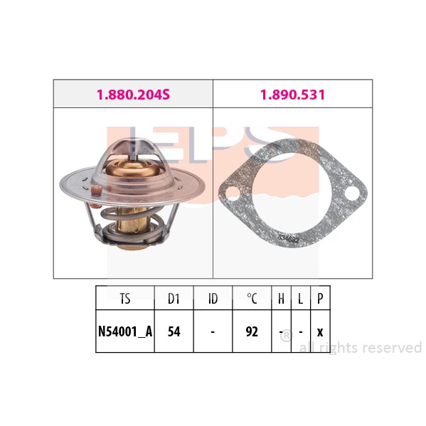 Слика на Термостат EPS Made in Italy - OE Equivalent 1.880.204 за Ford Orion 3 (GAL) 1.3 - 60 коњи бензин