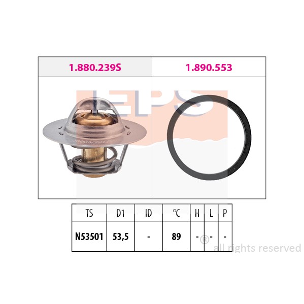 Слика на Термостат EPS Made in Italy - OE Equivalent 1.880.290 за Citroen BX Break XB 19 4x4 - 109 коњи бензин