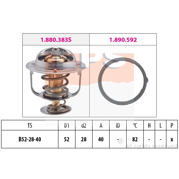 Слика на Термостат EPS Made in Italy - OE Equivalent 1.880.383 за Mazda 626 Hatchback (GE) 1.8 - 105 коњи бензин