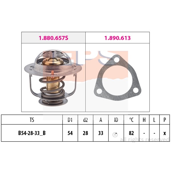 Слика на Термостат EPS Made in Italy - OE Equivalent 1.880.637 за Lancia Thema (834) 2000 i.e. 16V (834AI) - 141 коњи бензин