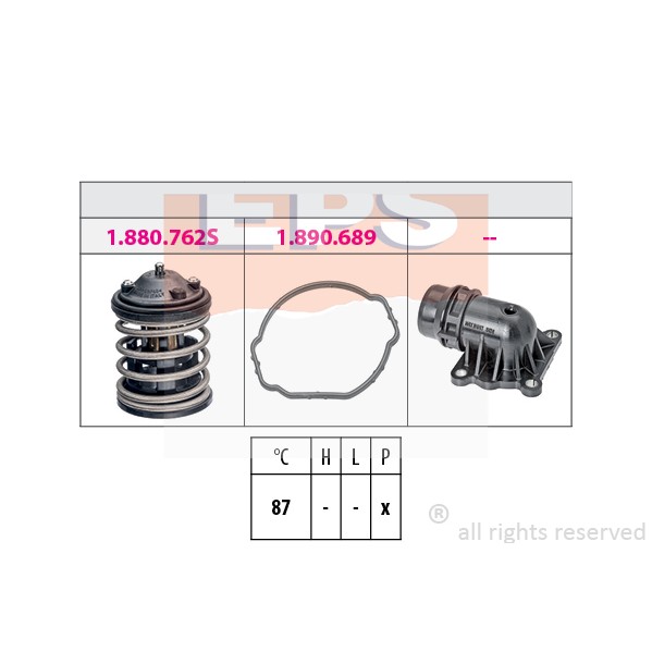 Слика на Термостат EPS Made in Italy - OE Equivalent 1.880.763K за BMW 3 Sedan F30 F35 F80 ActiveHybrid - 340 коњи бензин/ електро
