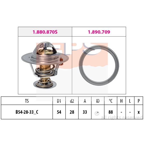 Слика на Термостат EPS Made in Italy - OE Equivalent 1.880.971 за Lancia Thema (834) 2000 i.e. 16V (834AI) - 141 коњи бензин