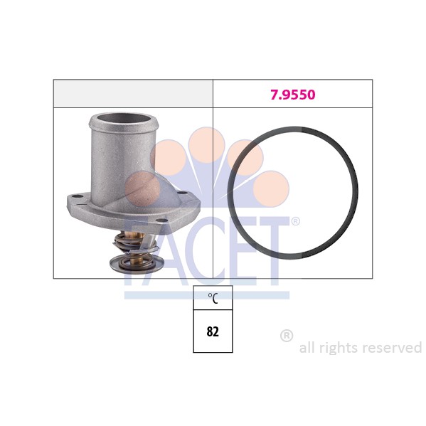 Слика на Термостат FACET Made in Italy - OE Equivalent 7.8195 за Opel Calibra A 2.0 i - 115 коњи бензин