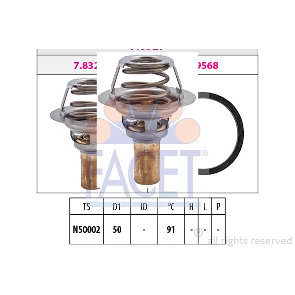 Слика на Термостат FACET Made in Italy - OE Equivalent 7.8327S