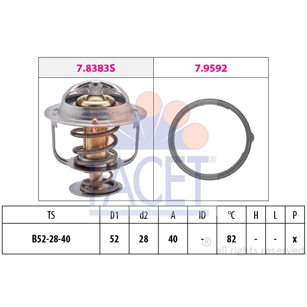 Слика на Термостат FACET Made in Italy - OE Equivalent 7.8383 за Mazda CX-7 (ER) 2.2 MZR-CD AWD - 185 коњи дизел