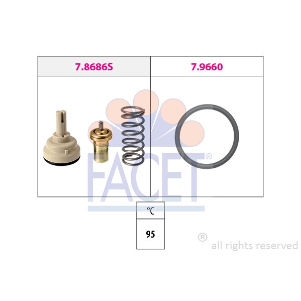 Слика на Термостат FACET Made in Italy - OE Equivalent 7.8686