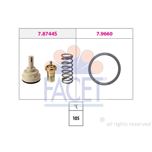 Слика на Термостат FACET Made in Italy - OE Equivalent 7.8744