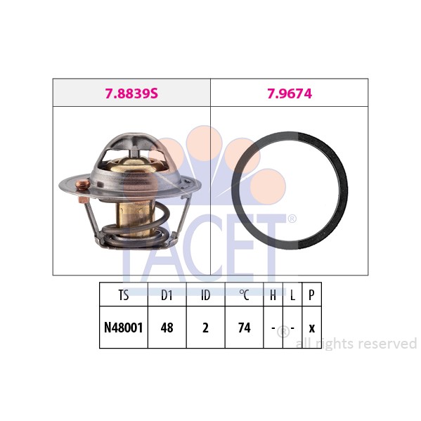 Слика на Термостат FACET Made in Italy - OE Equivalent 7.8839