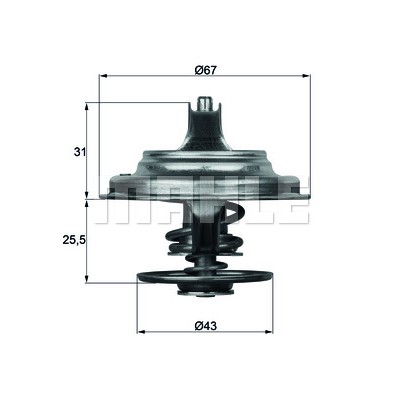 Слика на Термостат MAHLE TX 23 75D за камион DAF F 2800 FA 2805 DKSE,FA 2800 DKV,FA 2800 DKXE - 280 коњи дизел