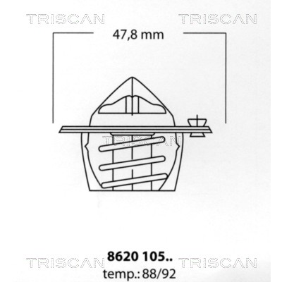 Слика на Термостат TRISCAN 8620 10588 за Ford Mondeo 4 Turnier 1.6 Ti - 125 коњи бензин