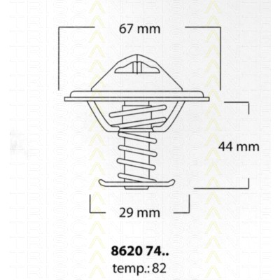 Слика на Термостат TRISCAN 8620 7482 за Mercedes-Benz S-class (w126) 420 SE,SEL (126.034, 126.035) - 204 коњи бензин