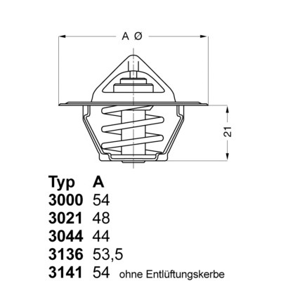 Слика на Термостат WAHLER 3021.88D50 за Ford Escort 4 Convertible (ALF) 1.6 XR3i - 105 коњи бензин